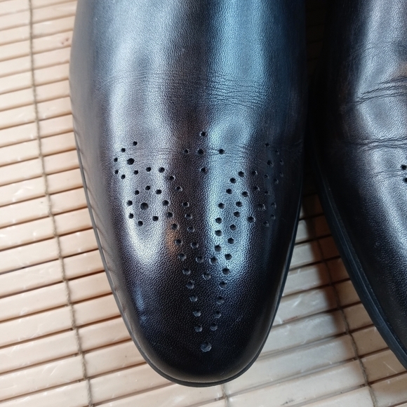 J.M. Weston Men\'s Brogue Monk strap black leather Shoes EU 42. US 9M. Made in Fr main image 4